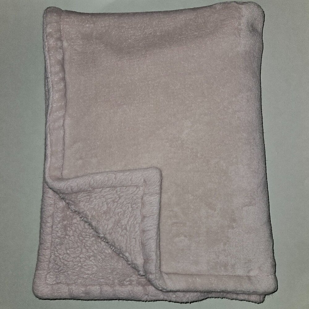 Solid Pale Dusty Pink Thick Fleece Sherpa Baby Blanket SOFT 30x36